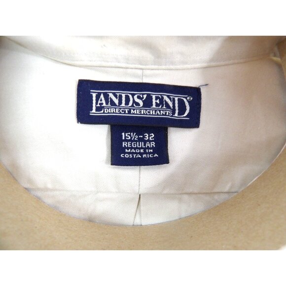 Men's Lands End Dress Shirt Tan 15.5-32 Regular preowned - Picture 2 of 2